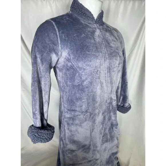 Natori Purple Plush Sherpa Zip Caftan Lounger Robe Women's XS - Picture 11 of 12